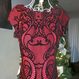 Beautiful! Red and felt patterned dress